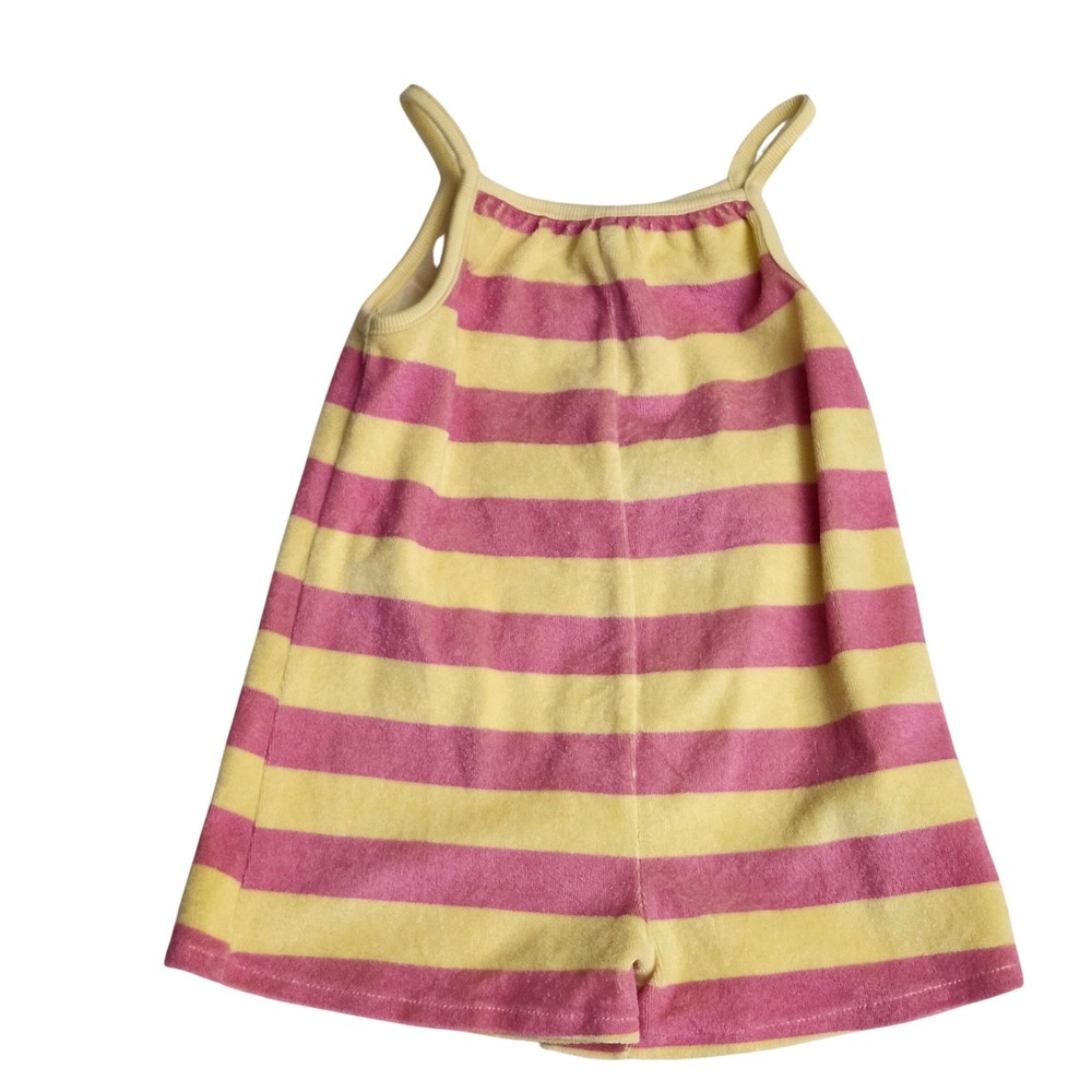 Zara Kids Pink Yellow Striped Terry Cloth Romper Sunsuit Size 4 Years 104cm - Picture 8 of 8
